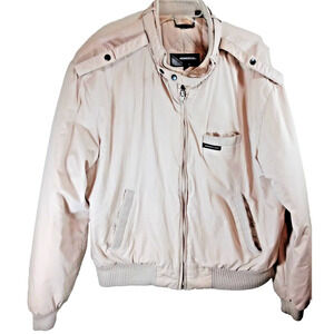 VTG Members Only Bomber Jacket Coat Men's 44 XL Beige Europe Craft  Style Rare